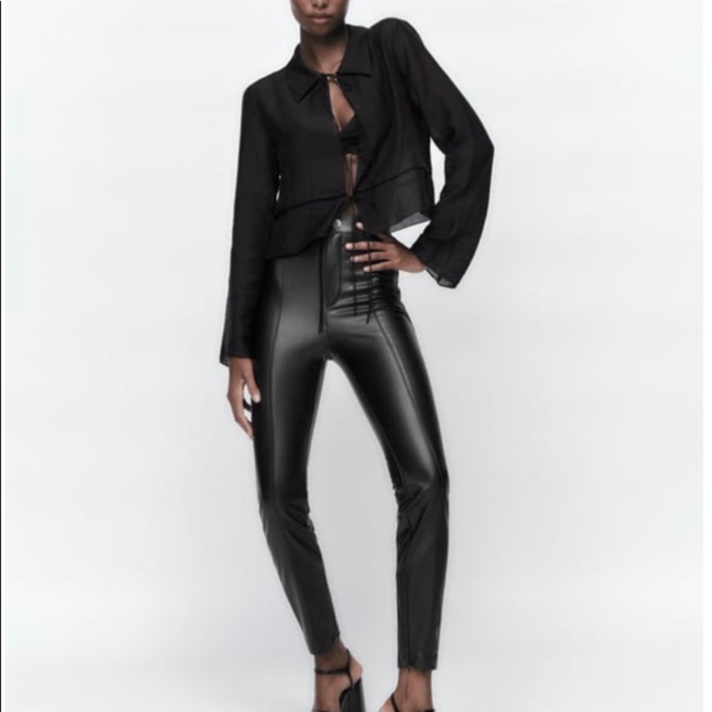 ZARA Faux Leather Legging